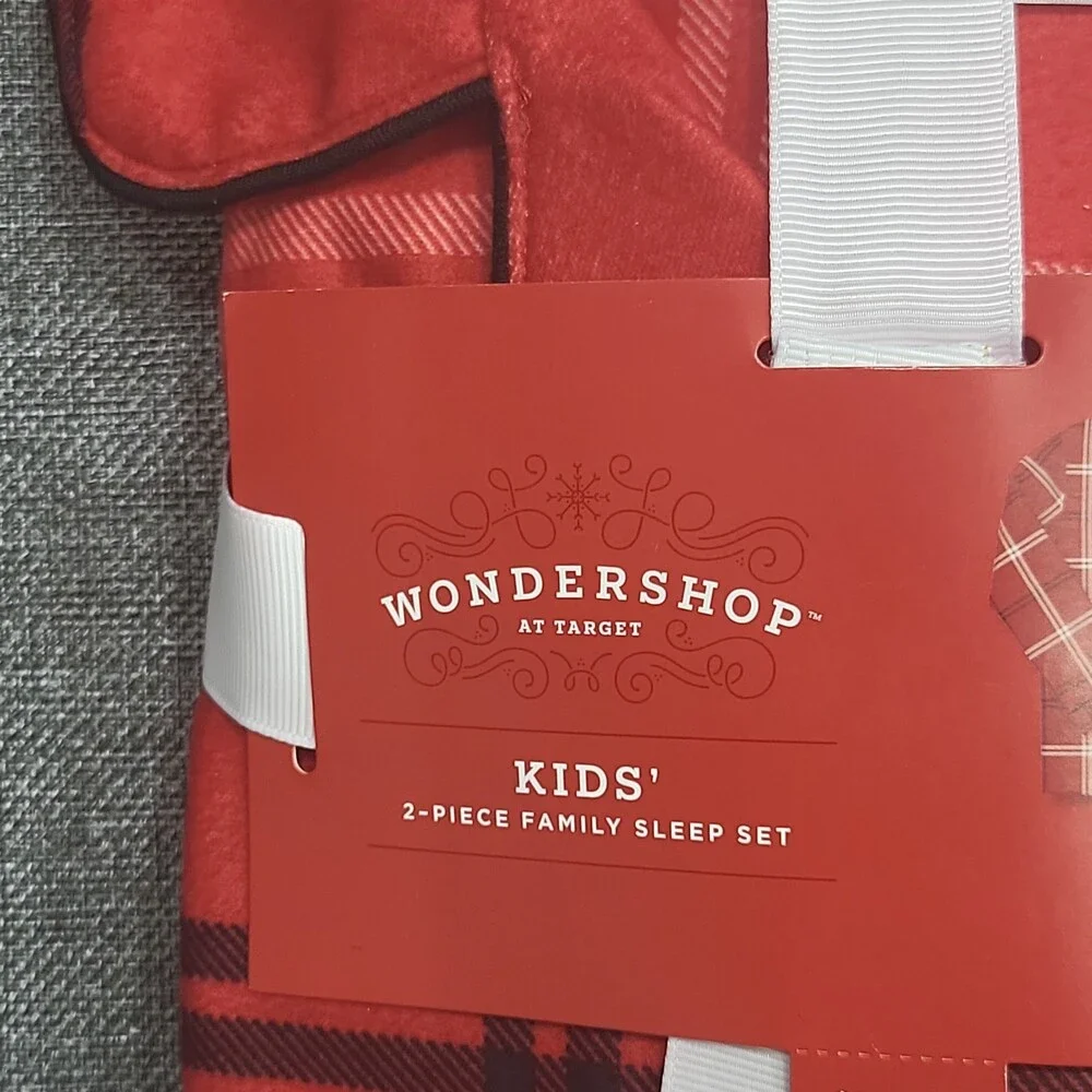 Kids' Plaid Matching Family Pajama Set - Wondershop Red Size X-Large 14